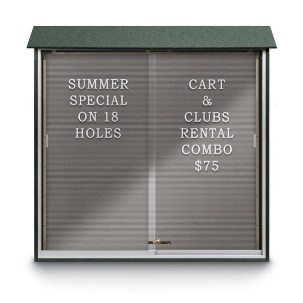 Outdoor Enclosed Combo Board, 72"x36", Bronze Frame/White Porc & Forbo